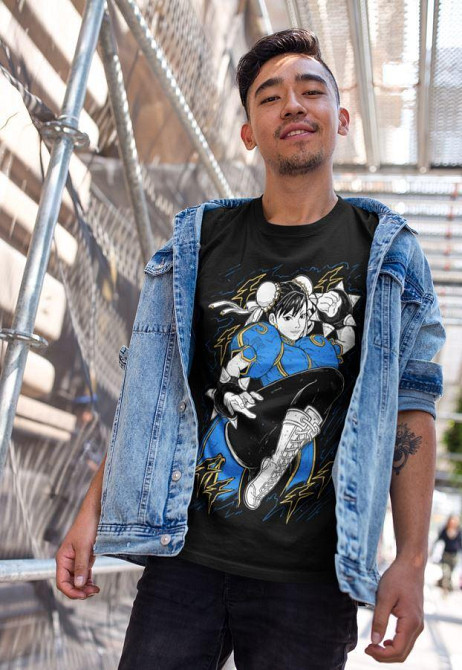 Футболка для хлопчика з аніме принтом Кхун Лі Стреет Фігхтер оверсайз (зріст від 165 до 180) Чорний AnimeJ0957m Дніпро - фото 6