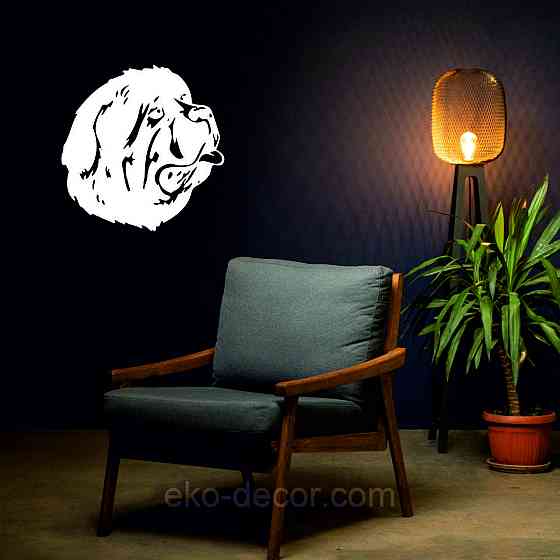 Декоративне настінне Панно «Мастиф», Декор на стіну 70*70 см, Білий Київ