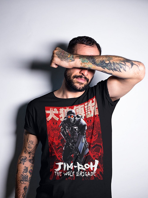 Футболка з аніме принтом Джін Рох Волф Брігаде оверсайз (S/M/L) Чорний AnimeJ0069 Дніпро - фото 3