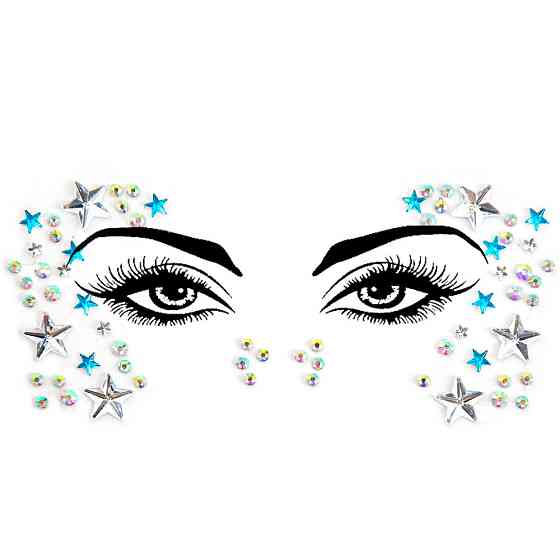 Декоративні стрази для очей one size сріблясто-блакитний Київ