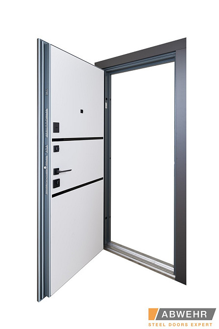 Двери входные, квартирные ABWEHR. Модель 443 LIMANA Цвет Кварцит / Белый супермат Киев - изображение 4