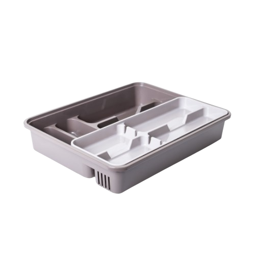 Лоток для столового приладдя зі вставкою пластик капучіно/какао Алеана Житомир - фото 1