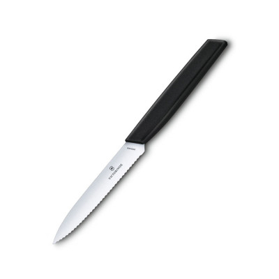 Кухонний ніж Victorinox Swiss Modern Paring Serrate 10см Black (6.9003.10W) Вінниця - фото 3