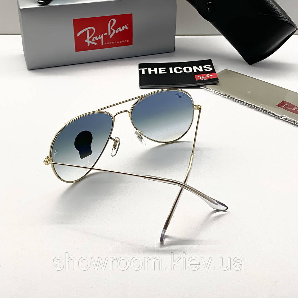 Мужские солнцезащитные очки RAY BAN 3025 aviator gold gradient (2901) Киев - изображение 4