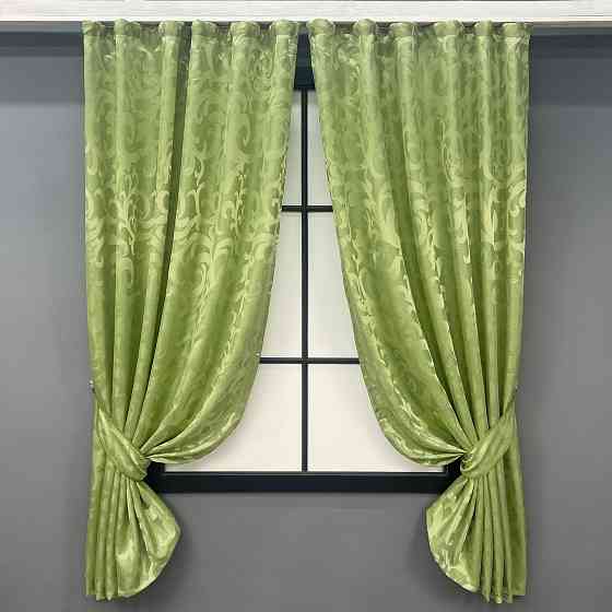 Комплект готових штор VR-Textil Жакард Вензель № 297ш Салатовий 130х170 см 2 шт (35-0406) Київ