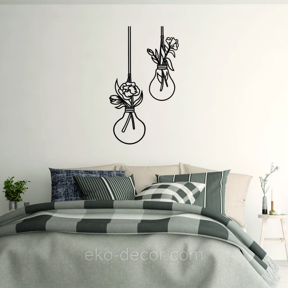 Декоративне настінне Панно «Лампочки», Декор на стіну 110*64 см, Чорний Київ - фото 5