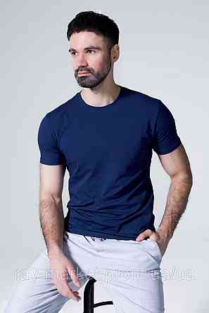 Футболка базова Ray Premium Fit чоловіча темно-синя (U0102-Navy Blue) 3XL Київ