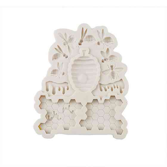 Молд силиконовый Пчела и соты 138 на 112 мм серый Киев