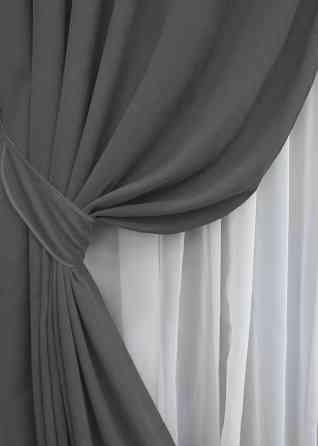 Комплект готовых штор VR-Textil Микровелюр Petek № 1484ш Серый 150х290 см 2 шт (33-0361) Киев