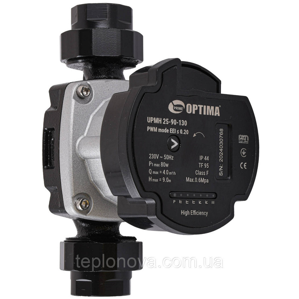 Насос циркуляційний енергоощадний Optima PRIME UPMH 25-90AUTO 130 мм + гайки Чернівці - фото 1