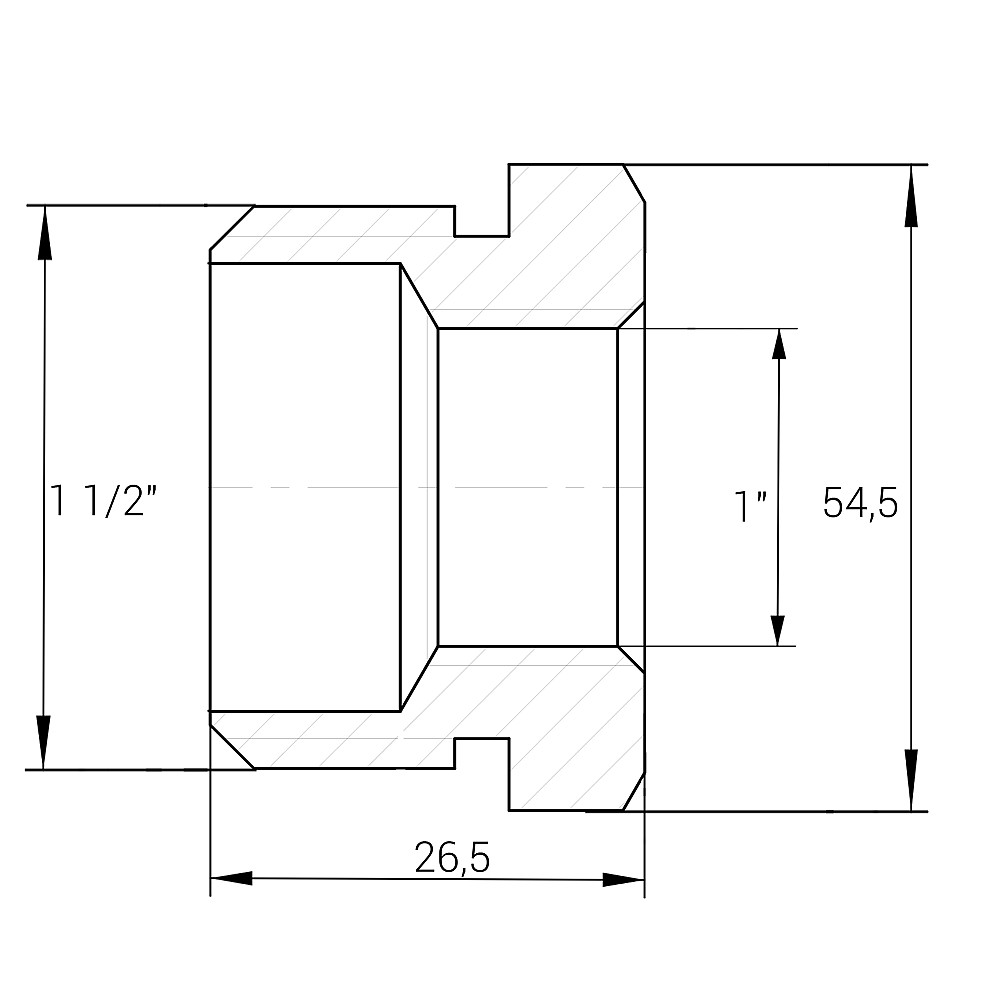 Футорка 1 1/2″х1″ЗВ нікельована NF753S OPTIMUM Тернополь - изображение 3