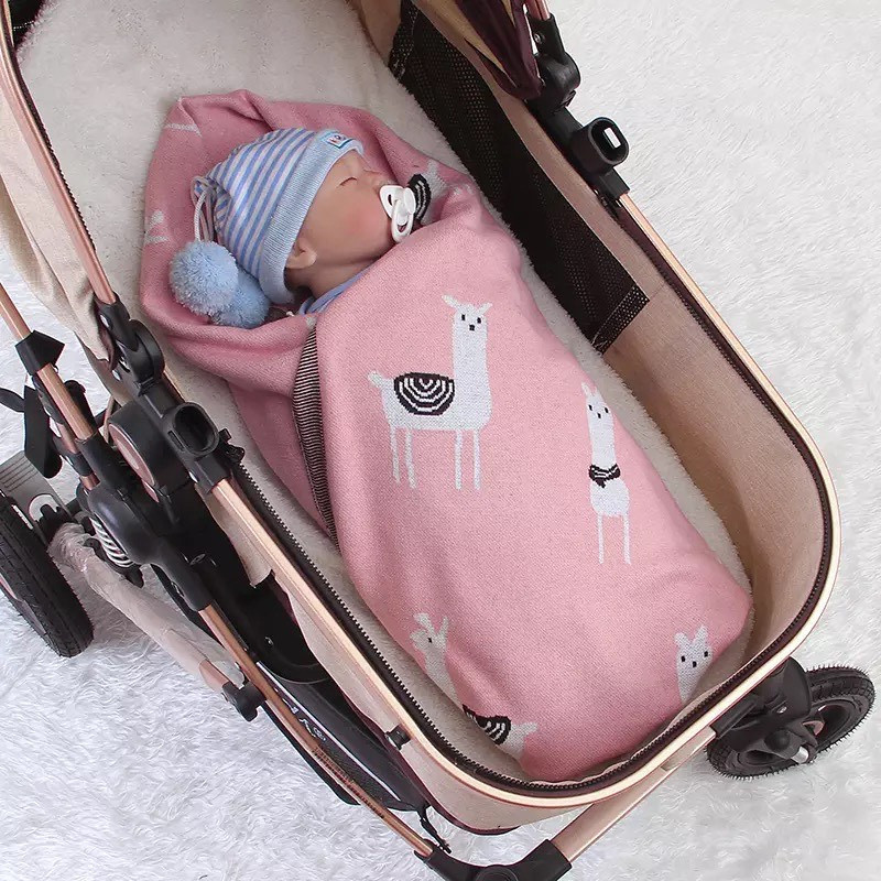 Плед Дитячий Lovely Svi Бавовна 80х100 см В'язаний Рожевий Лама (340821) Київ - фото 2