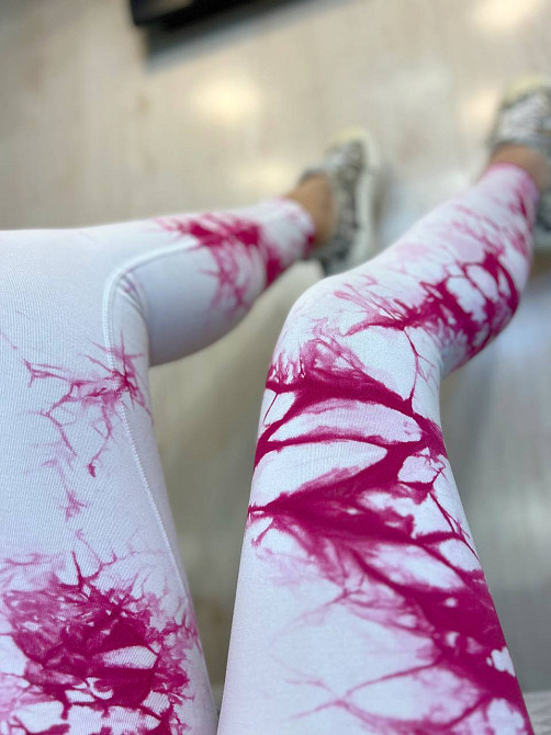 Лосини жіночі LADY HUREM 18160 мармурові пуш-ап широкий пояс утягуючі білі, білий, S-M Київ - фото 5