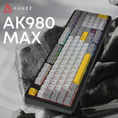 Клавиатура Ajazz AK980 MAX Magnetic Switch USB UA Black/Grey/Yellow (AK980-MAX-M-BGY) Винница - изображение 12