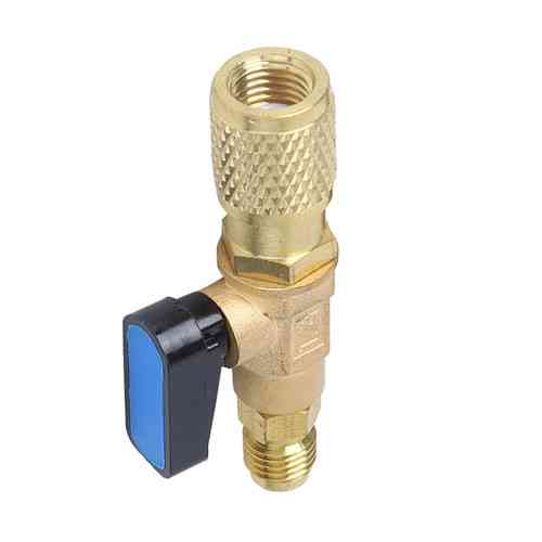 Кран латунний 1/4 для заправки фреоном R22 Київ