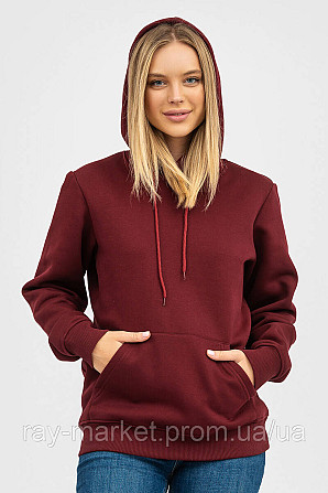 Набір жіночий худі утеплене 2шт RAY BASIC Бордовий/Темно-сірий (U0401W-Burgundy-Dark Grey) S Київ - фото 2