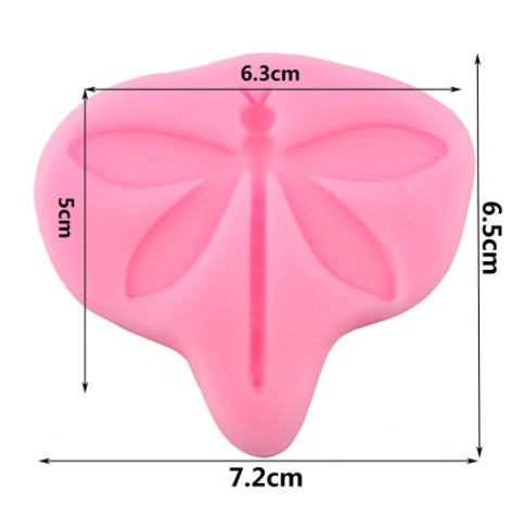 Молд силиконовый Стрекоза 72 на 65 мм розовый Киев - изображение 3