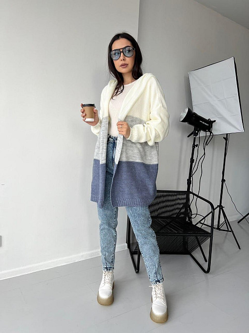 Жіночий модний в'язаний кардиган оверсайз.  44-52р. Київ - фото 4