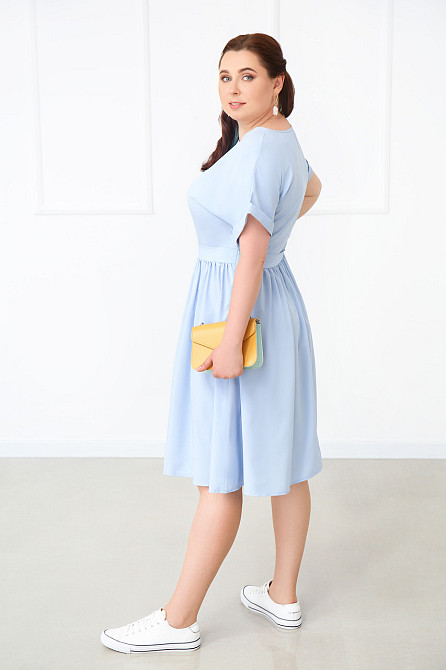 Женское платье миди Валенсия батал 50, Голубой Киев - изображение 3