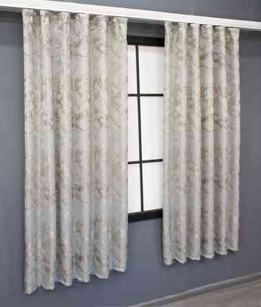 Комплект коротких штор VR-Textil Жаккард Мрамор Al3 № 1599ш Молочный с бежевым 130х170 см 2 шт (35-0280) Киев