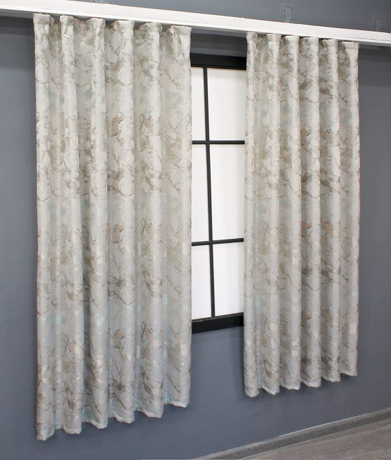 Комплект коротких штор VR-Textil Жаккард Мрамор Al3 № 1599ш Молочный с бежевым 130х170 см 2 шт (35-0280) Киев - изображение 3