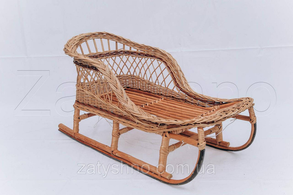 Санки на зиму | санки из лозы | санки на подарок | санки плетеные детские со спинкой Киев - изображение 1