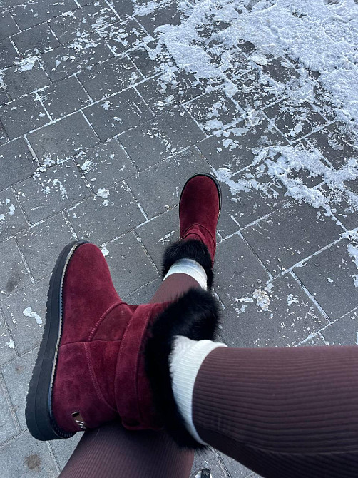 Без бренда Угги жіночі YDG-bellini 1833 бордові (зима, замша натуральна) (1715) 40 Коломыя - изображение 7