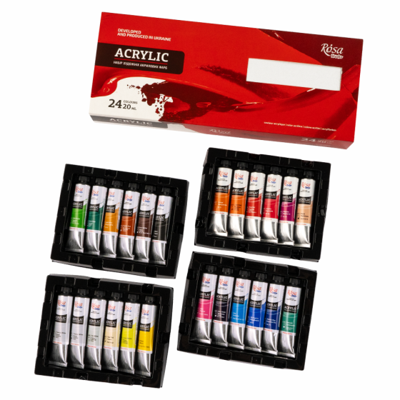 Набор акриловых красок 24х20мл ROSA Studio Киев