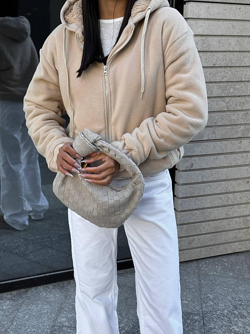 Женская теплая повседневная худи с молнией флис + Тедди 46/48 Одесса - изображение 1