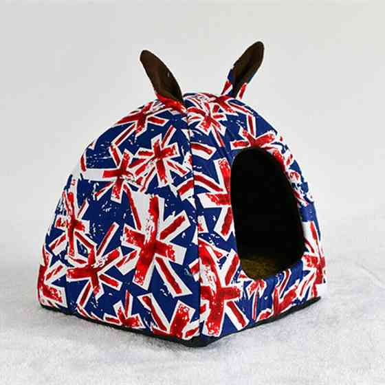 Лежак домик для кошек и собак мелких пород с ушками М №2 22-2 Киев