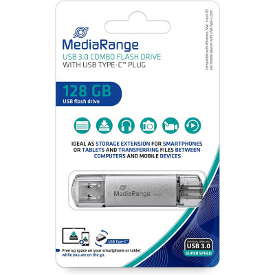 USB флеш накопичувач Mediarange 128GB Silver USB 3.0 / Type-C (MR938) Вінниця - фото 2