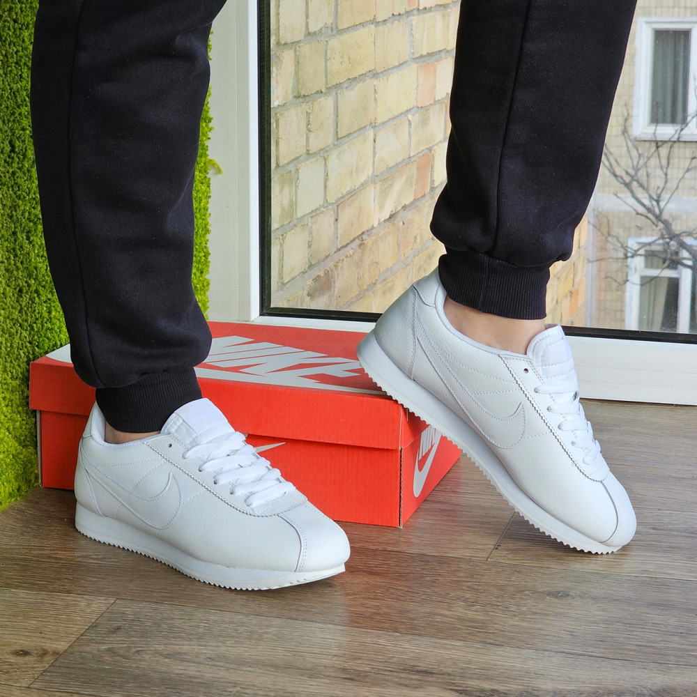 Мужские Термо Кроссовки Nike Cortez Белые Кожаные Найк Еврозима (размеры: 43,44,45,46) Видео Обзор Днепр - изображение 10