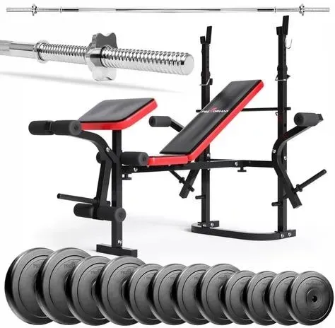 Тренажер Pretorians Zestaw Do Ćwiczeń 75kg Z Ławką Treningową Ph 2132 Sztangą Prostą 180cm I Obciążeniem 45kg Киев - изображение 1