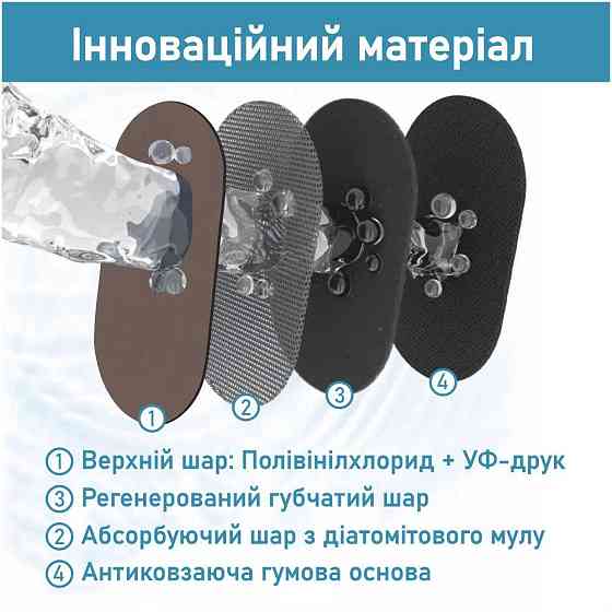 Суперпоглинаючий Діатомітовий Килимок Aquarius для ванної 60 х 90 см Коричневий Мармур Буча