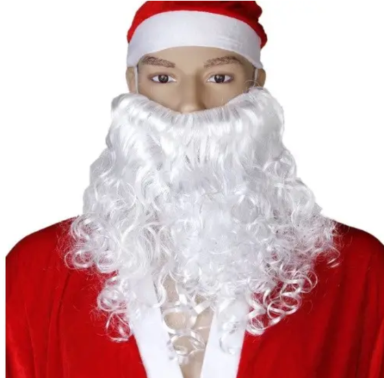 Борода Деда Мороза длинная 31 на 23 см белый Киев