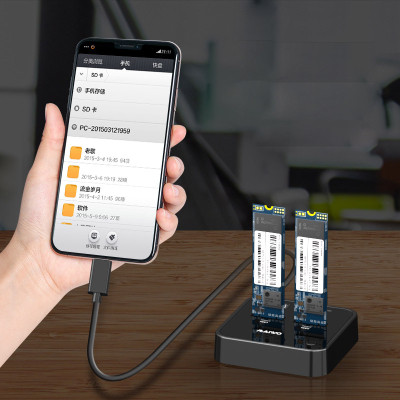 Док-станция для накопителей Maiwo 2*SATA M.2 SSD Key B/B+M USB 3.1 Gen1 Type-C (K3016SG1) Винница - изображение 5