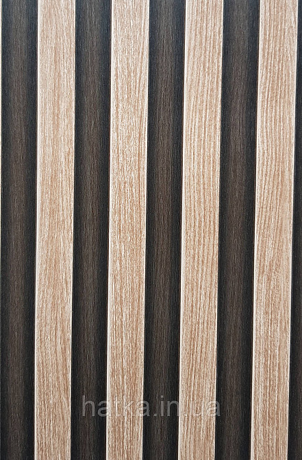 Шпалери вінілові на флізеліні AdaWall Omega1.06х10 смуги 3д під стінову панель коричневі чорні 23211-2 Київ - фото 1