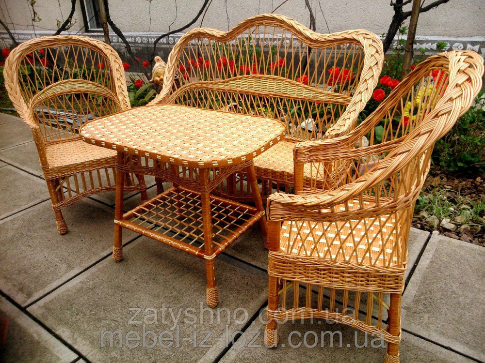 Дерев'яні плетені меблі для кухні Київ - фото 1