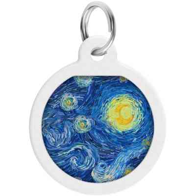 Адресник для животных WAUDOG Smart ID с QR паспортом "Водяные лилии", круг 25 мм (0625-0201) Винница