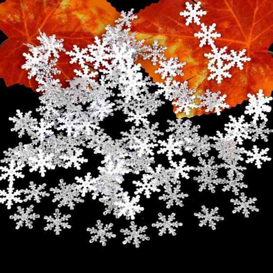 Новый год снежинки 300 штук 2 см серебристый Киев