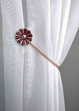 Магніти для штор і гардин Хризантема набір 2 шт Бордовий з сріблястим (81-299) Київ