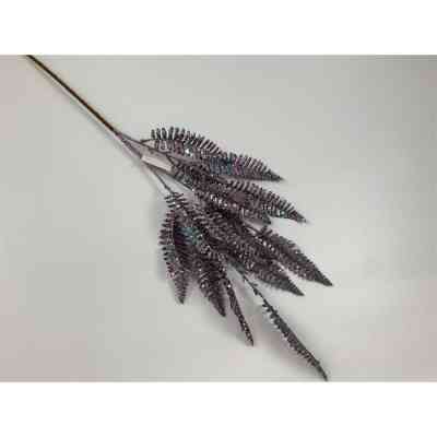 Декоративная ветвь YES! Fun Папоротник 78 см, темное серебро, глиттер (974588) Винница