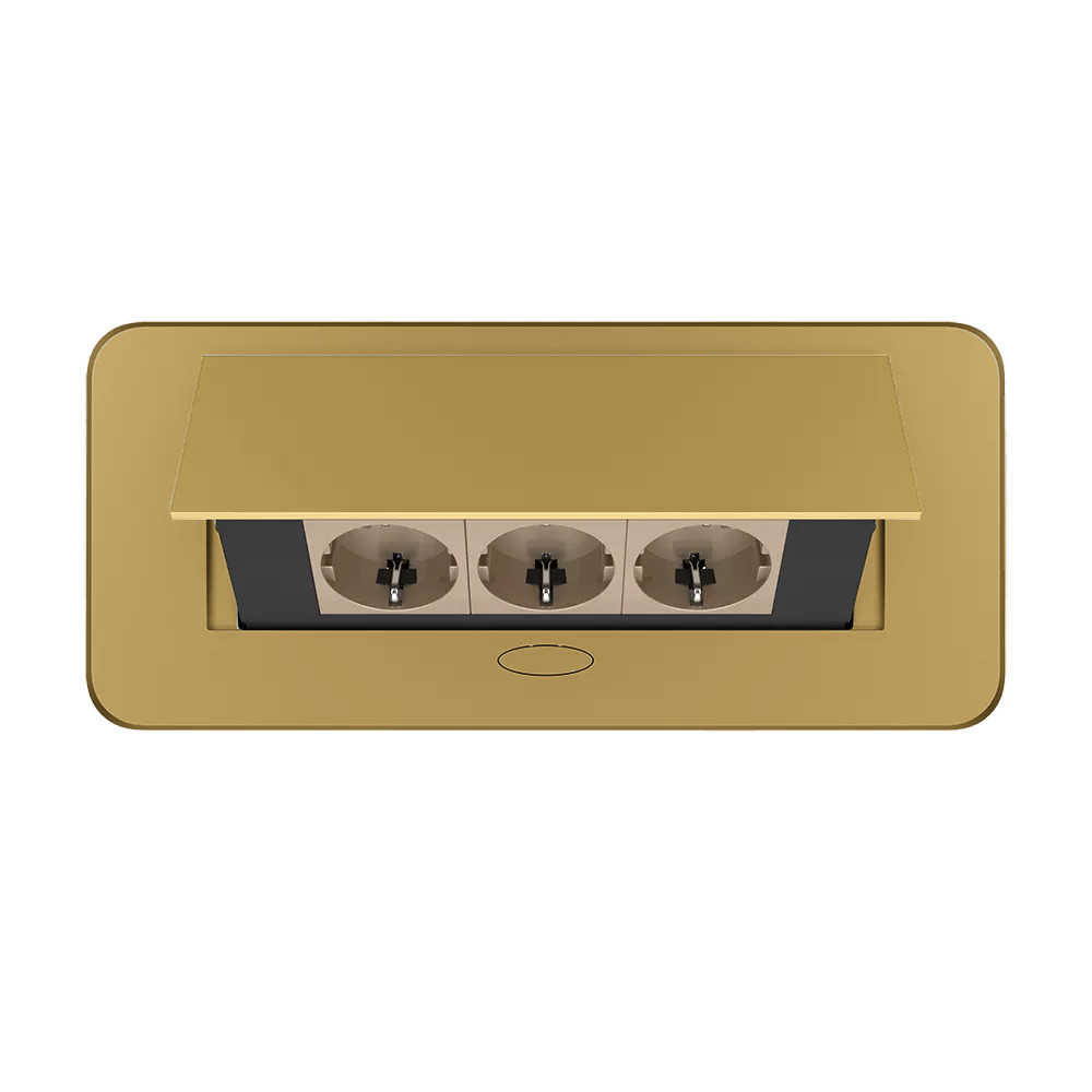 LIVOLO Меблева розетка потрійна LIVOLO золота, вбудована у стільницю, для кухні/офісу/конференц Коломия - фото 8