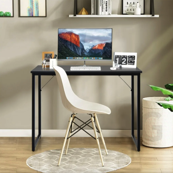 Письмовий стіл Costway Homart із сталевим каркасом чорний Київ