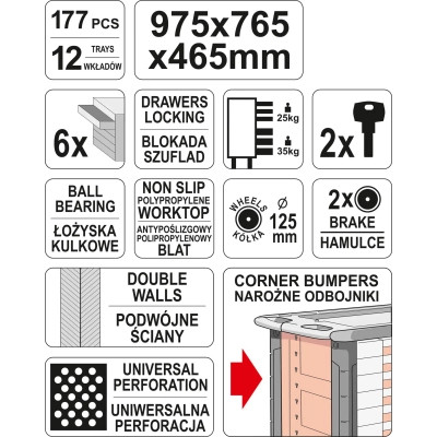 Візок з інструментом Yato YT-55300 Вінниця - фото 7