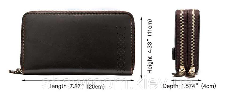 Чоловічий шкіряний клатч на два відділення Leather Collection (9072) Київ - фото 2