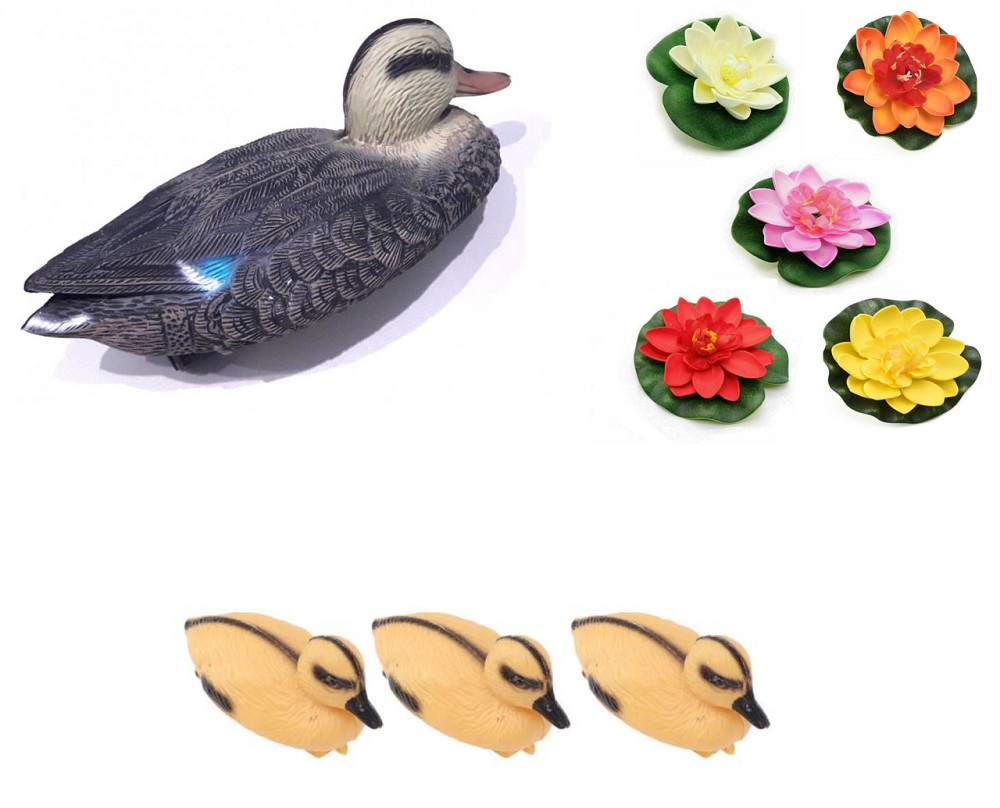 Каченята плаваючі прикраса для ставка 3 шт + Качка сіра + Лілії 5шт. Київ - фото 1