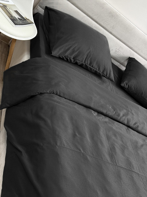 Ecotton Комплект постільної білизни Ecotton Євро 210х220 см однотонний чорний Black Коломия - фото 3