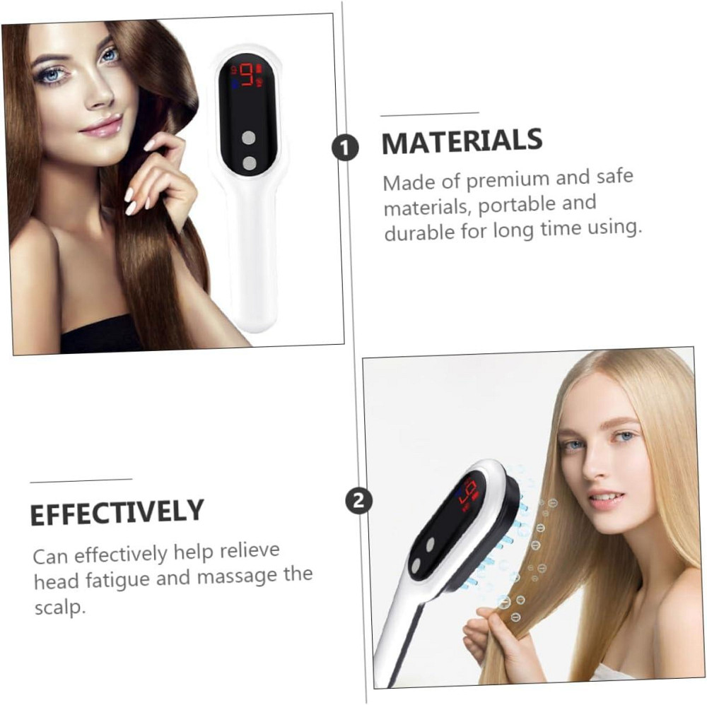 Електрична масажна гребінець DOITOOL для росту волосся, з вібрацією та масажем шкіри голови, біла Київ - фото 6