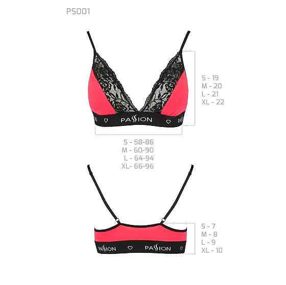Еластичний топ з мереживом Passion PS001 TOP XL, red-black Sex Aura Київ